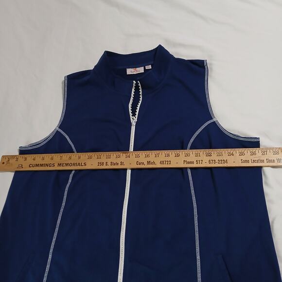 Quacker Factory 2X White 3/4 slv T-Shirt & Blue Full-Zip Bedazzled Vest 2 items! - Picture 10 of 15